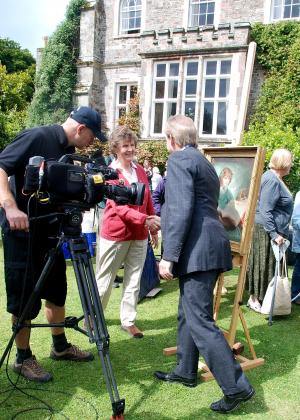 Erica filmed as she talks with Philip Mould at the Antiques Roadshow, Hartland Abbey, about her mother's portrait (Summer 2011) painted in 1915.Antiques Roadshow painting of Erica Henderson's mother, painted in 1915