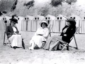 Hendersons at the beach a hundred years ago: Michael's grandmother, aunt and great aunt
