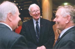 Alan Russell (centre) with hosts in Dresden (Photo: The Dresden Trust)