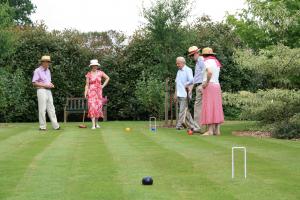 Playing croquet