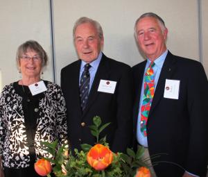 Michael with the grandson of his wartime host, Walter Hinchman, and his wife, Ann. Photo: Mary Lou Seaward