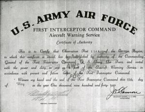US Air Force Certificate
