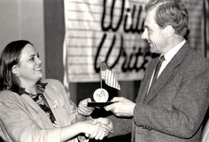 Receiving a George Washington Honor medal