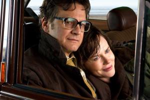 Still from The Railway Man – Eric Lomax (Colin Firth) and his wife Patti (Nicole Kidman) relax in their car after a brisk walk on the beach.